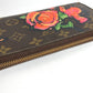 LOUIS VUITTON M93759 Monogram Rose Stephen Sprouse Zippy Wallet Round Zipper Long Wallet Monogram Canvas Women's Brown