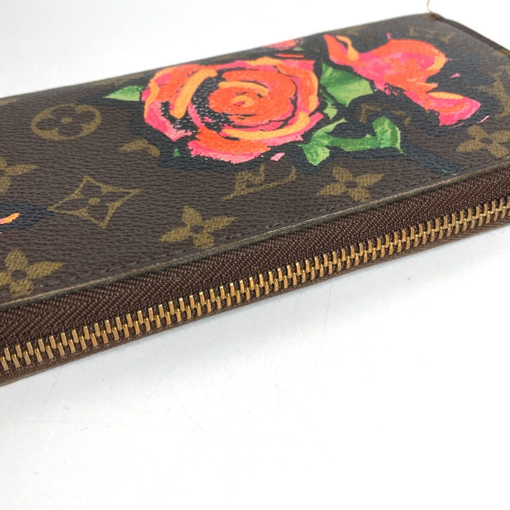 LOUIS VUITTON M93759 Monogram Rose Stephen Sprouse Zippy Wallet Round Zipper Long Wallet Monogram Canvas Women's Brown