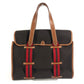 HERMES Camoil Stripe Logo Bag Tote Bag Handbag Leather/Suede Unisex Brown
