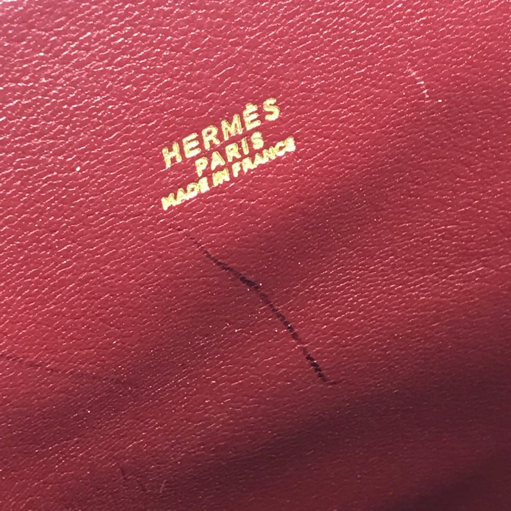 HERMES Vintage Ildeveau Tote Bag, Tricolor Handbag, Box Calf Leather, Women's, Navy