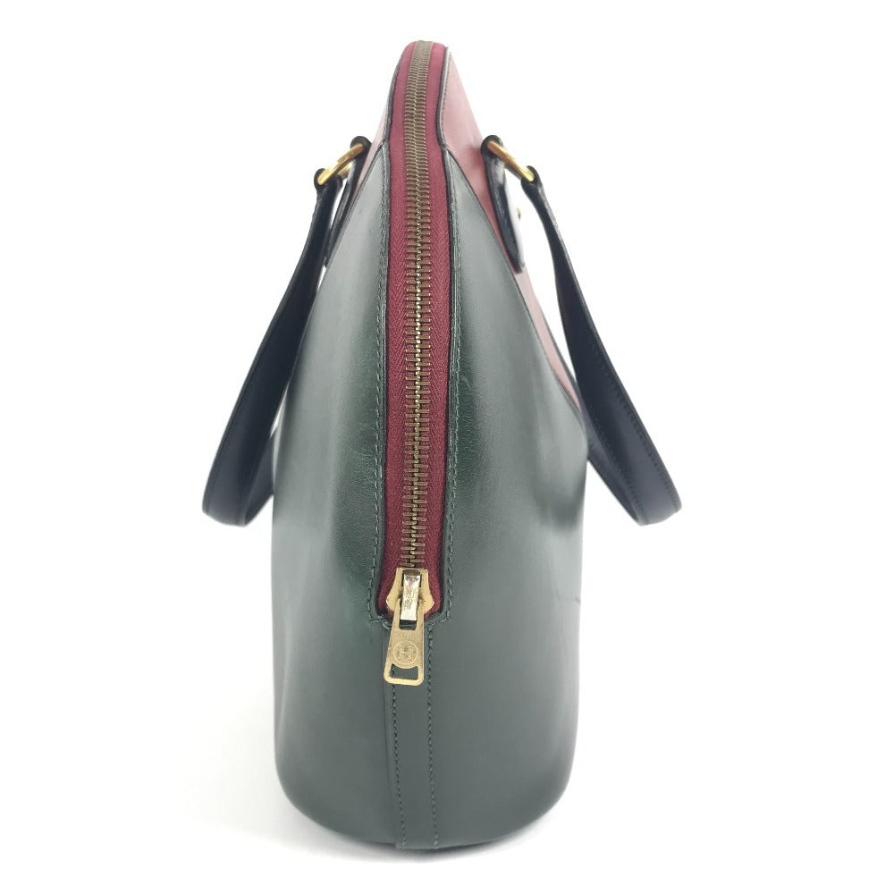 HERMES Vintage Ildeveau Tote Bag, Tricolor Handbag, Box Calf Leather, Women's, Navy