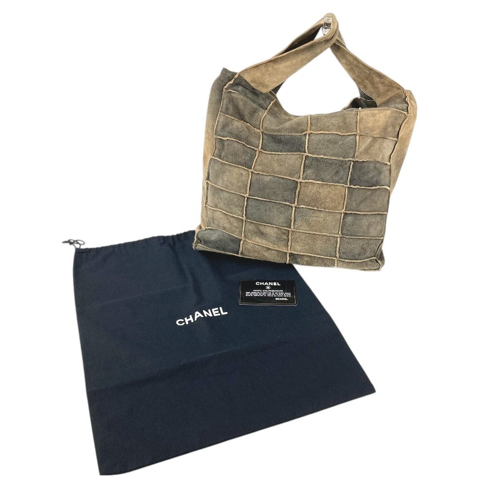 CHANEL Vintage Bag Tote Bag Shoulder Bag Suede Unisex Gray