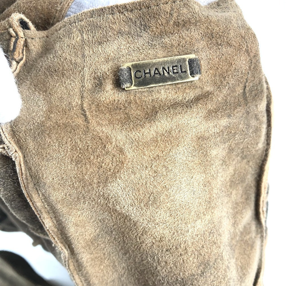 CHANEL Vintage Bag Tote Bag Shoulder Bag Suede Unisex Gray