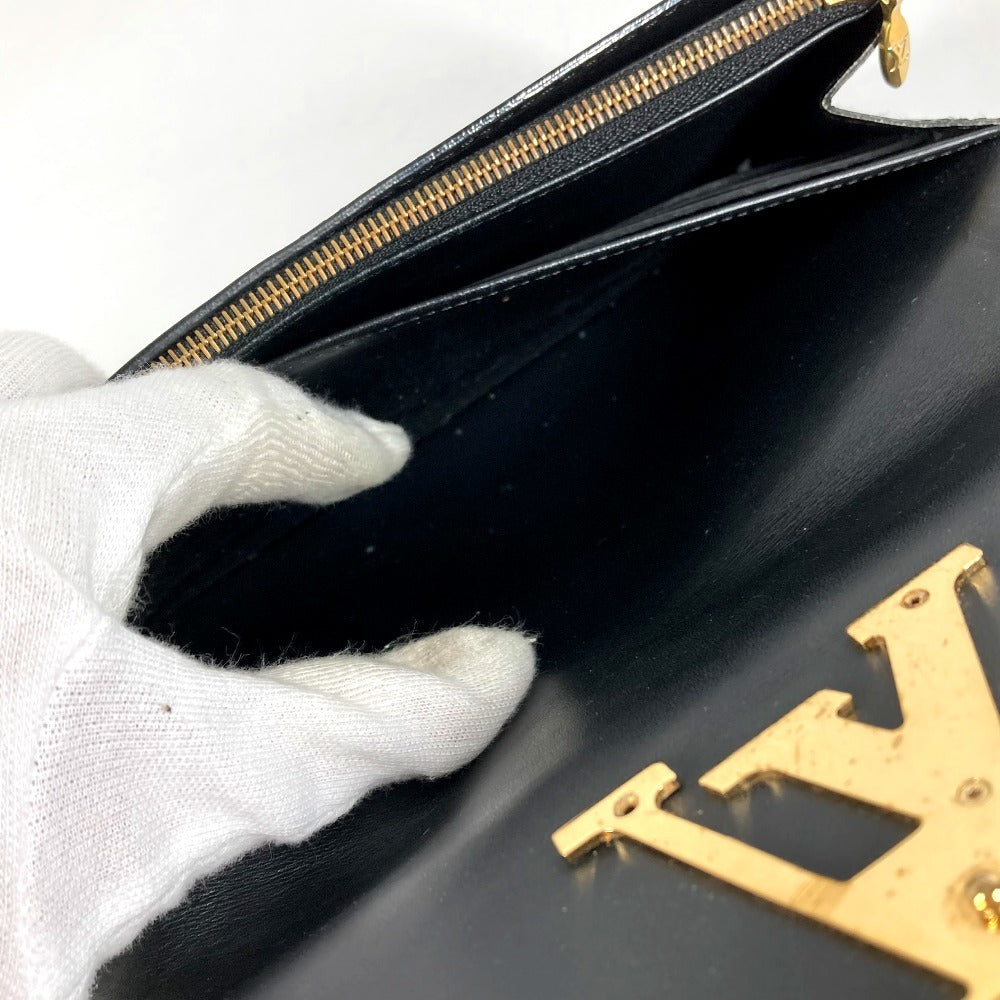 LOUIS VUITTON M61316 Vernis Portefeuille Louise Flap Long Wallet Patent Leather Unisex Black