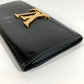 LOUIS VUITTON M61316 Vernis Portefeuille Louise Flap Long Wallet Patent Leather Unisex Black