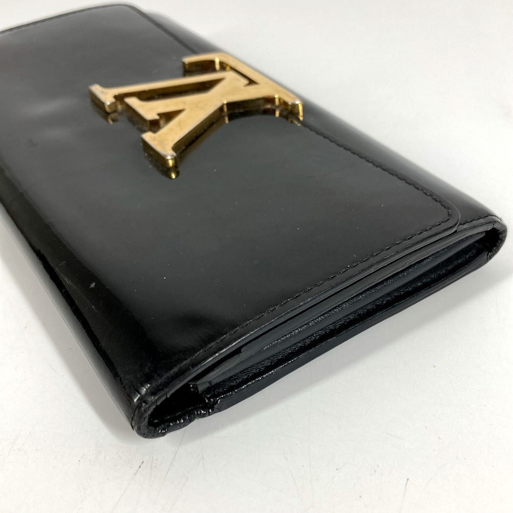 LOUIS VUITTON M61316 Vernis Portefeuille Louise Flap Long Wallet Patent Leather Unisex Black