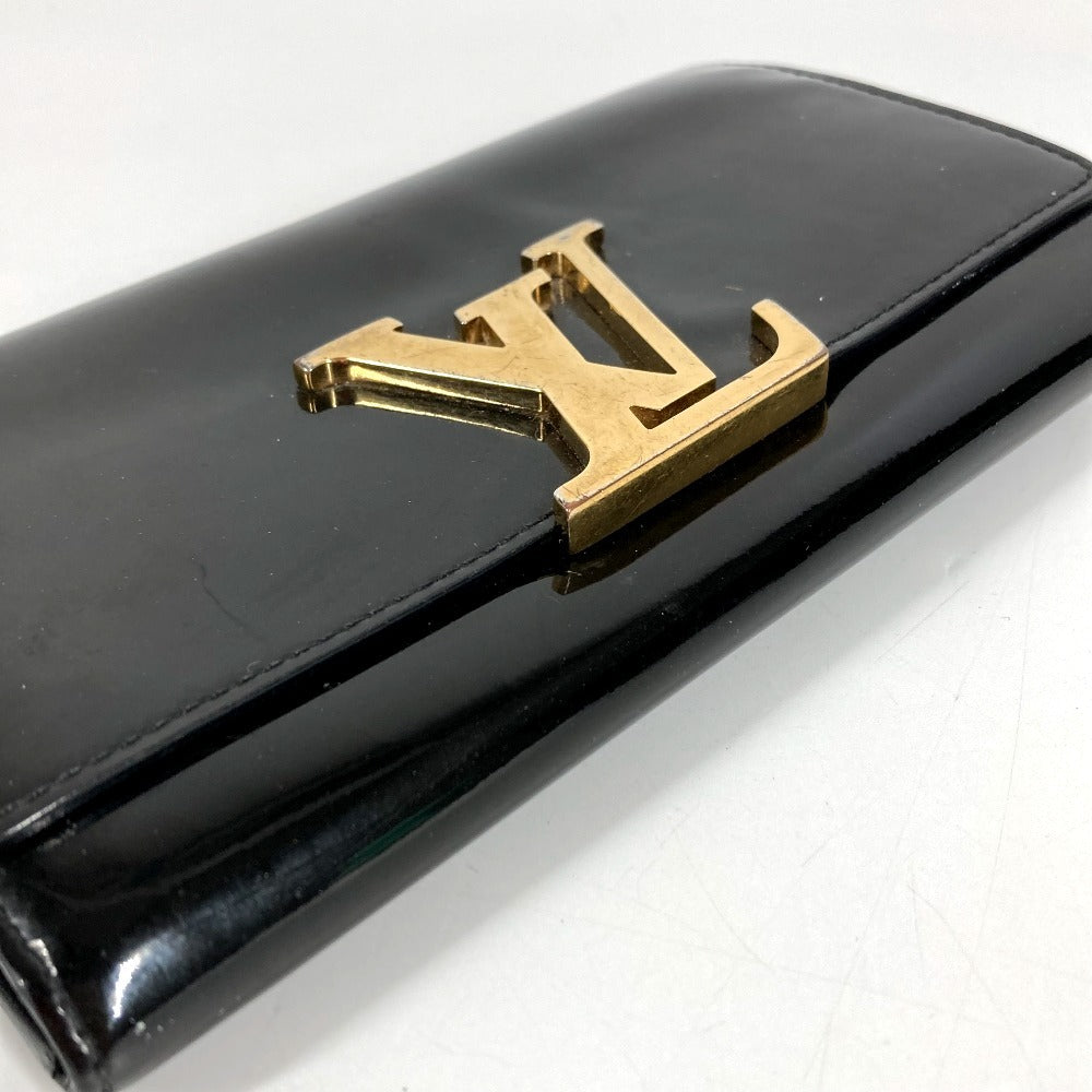 LOUIS VUITTON M61316 Vernis Portefeuille Louise Flap Long Wallet Patent Leather Unisex Black