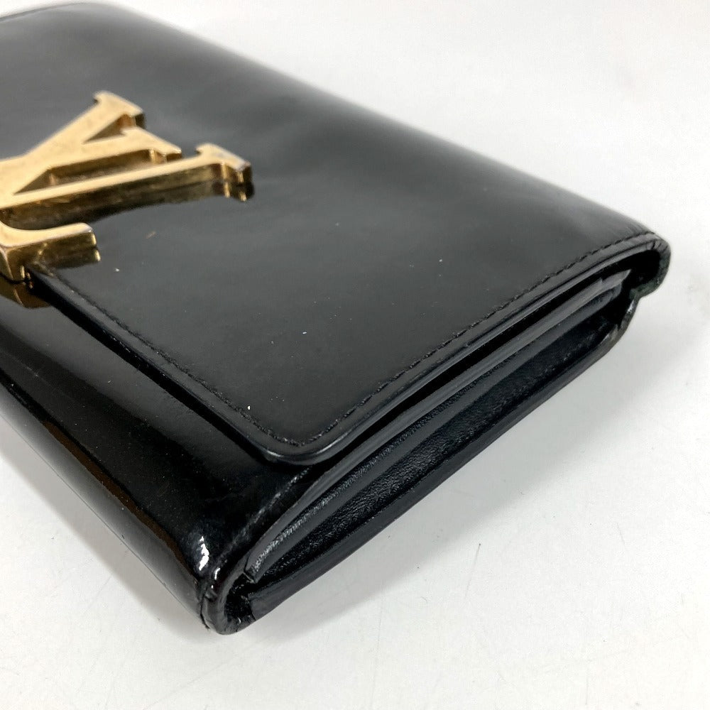 LOUIS VUITTON M61316 Vernis Portefeuille Louise Flap Long Wallet Patent Leather Unisex Black