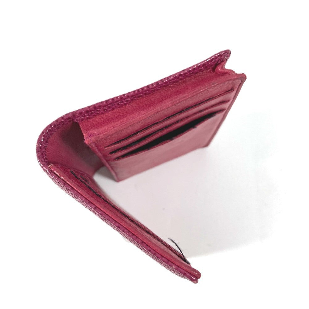 CHANEL CC Coco Mark Logo Business Card Holder Pass Case Bifold Card Case Caviar Skin Women's Purple