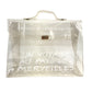 HERMES Vinyl Kelly Logo Vinyl Kelly Bag Tote Bag Handbag Vinyl Women's Clear