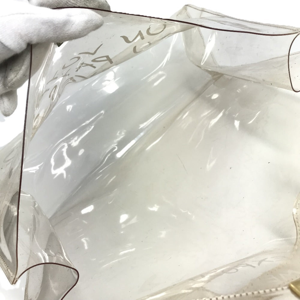HERMES Vinyl Kelly Logo Vinyl Kelly Bag Tote Bag Handbag Vinyl Women's Clear
