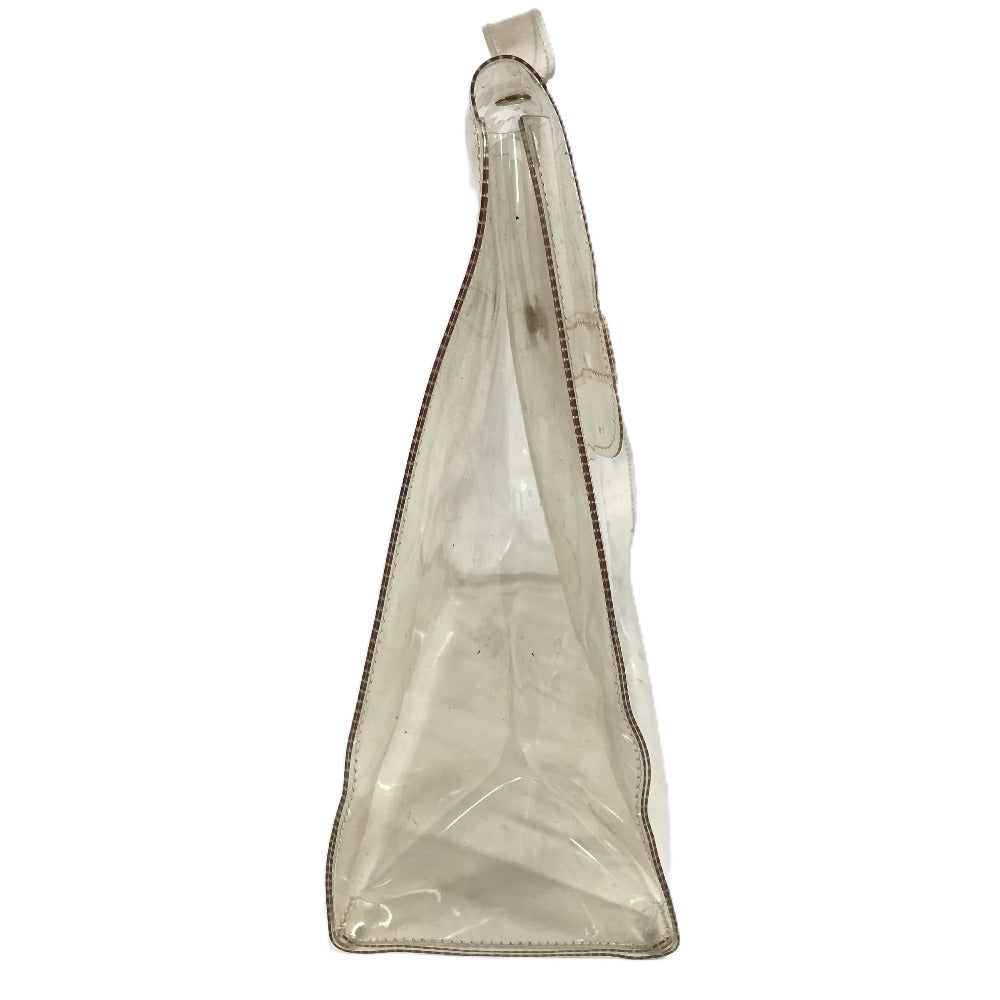 HERMES Vinyl Kelly Logo Vinyl Kelly Bag Tote Bag Handbag Vinyl Women's Clear