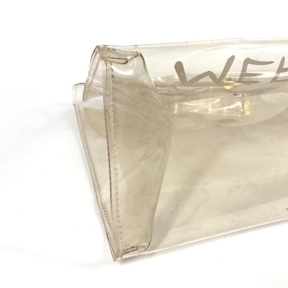 HERMES Vinyl Kelly Logo Vinyl Kelly Bag Tote Bag Handbag Vinyl Women's Clear
