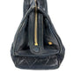 CHANEL Vintage V-Stitch Logo Bag Tote Bag CC Coco Mark Charm Handbag Leather Unisex Black