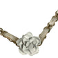 CHANEL 09A チェーン カメリア CC ココマーク ロゴ ヘッドバンド ヘアアクセサリー カチューシャ ヘアバンド メタル レディース ホワイト