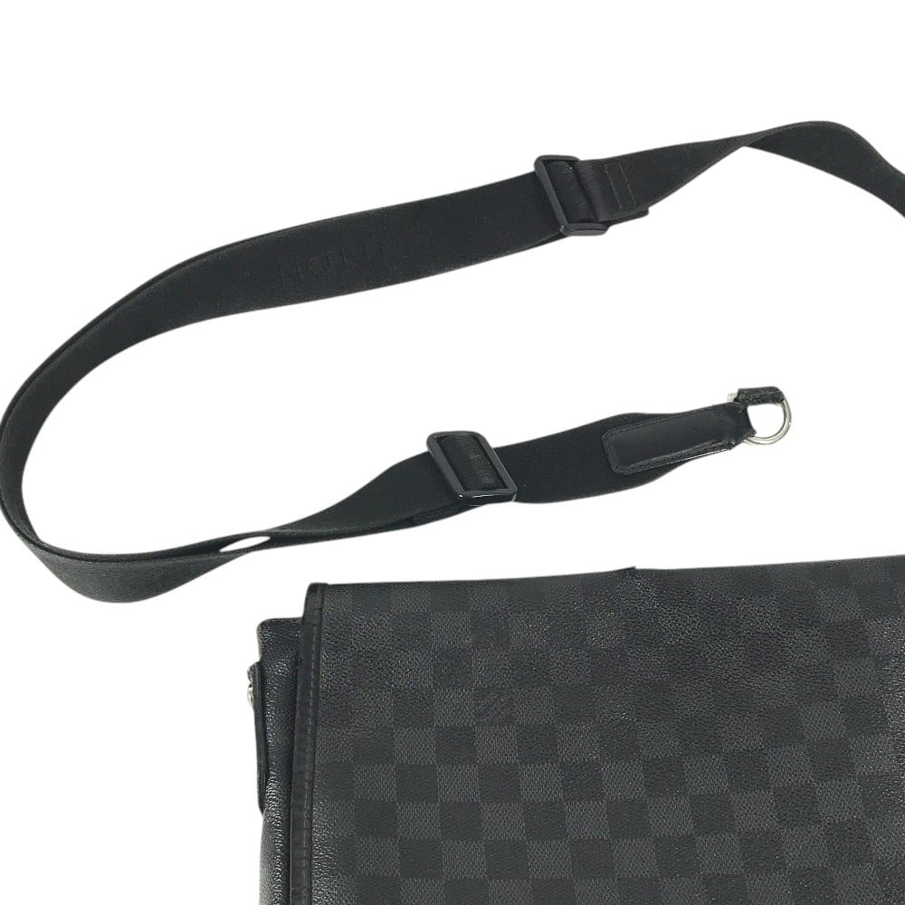 LOUIS VUITTON N58029 Damier Graphite Daniel MM Daniel MM Bag Messenger Bag Flap Shoulder Bag Damier Graphite Canvas Unisex Black