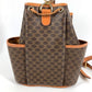CELINE Vintage Macadam Logo Bag Drawstring Crossbody Shoulder Bag Leather/Canvas Unisex Brown