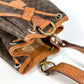 CELINE Vintage Macadam Logo Bag Drawstring Crossbody Shoulder Bag Leather/Canvas Unisex Brown