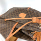 CELINE Vintage Macadam Logo Bag Drawstring Crossbody Shoulder Bag Leather/Canvas Unisex Brown