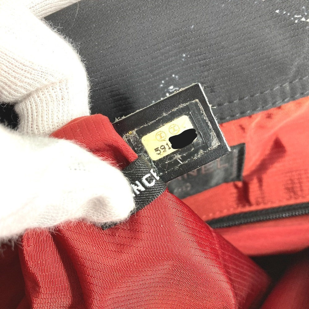 CHANEL Vintage Travel Line Logo Backpack Nylon Unisex Black