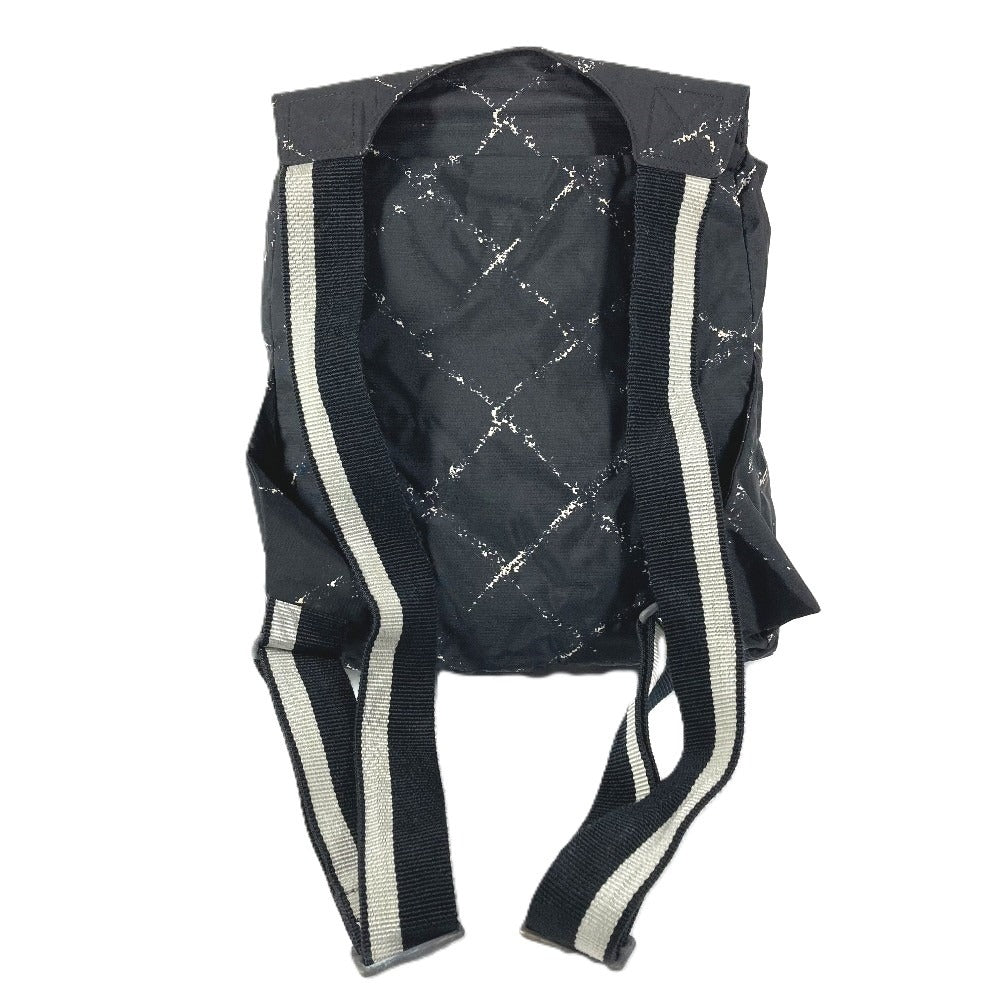 CHANEL Vintage Travel Line Logo Backpack Nylon Unisex Black