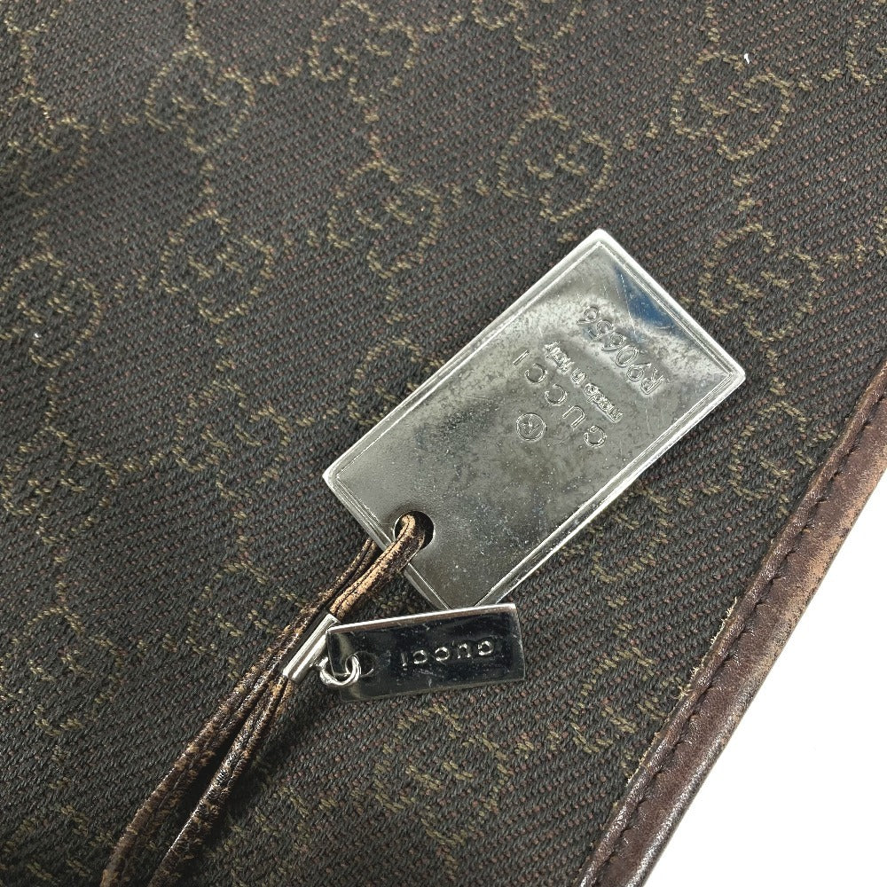 GUCCI 90656 GG Logo Bag Crossbody Shoulder Bag Leather/Canvas Unisex Brown