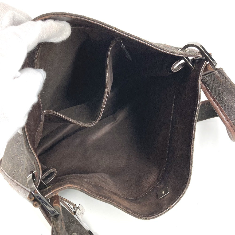 GUCCI 90656 GG Logo Bag Crossbody Shoulder Bag Leather/Canvas Unisex Brown