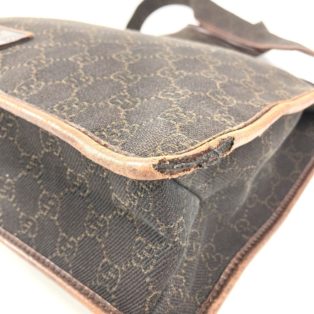 GUCCI 90656 GG Logo Bag Crossbody Shoulder Bag Leather/Canvas Unisex Brown