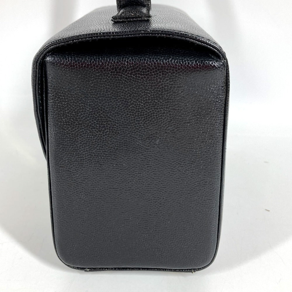 GIVENCHY Vintage SACS Logo Turnlock Vanity Bag Flap Handbag Leather Women's Black