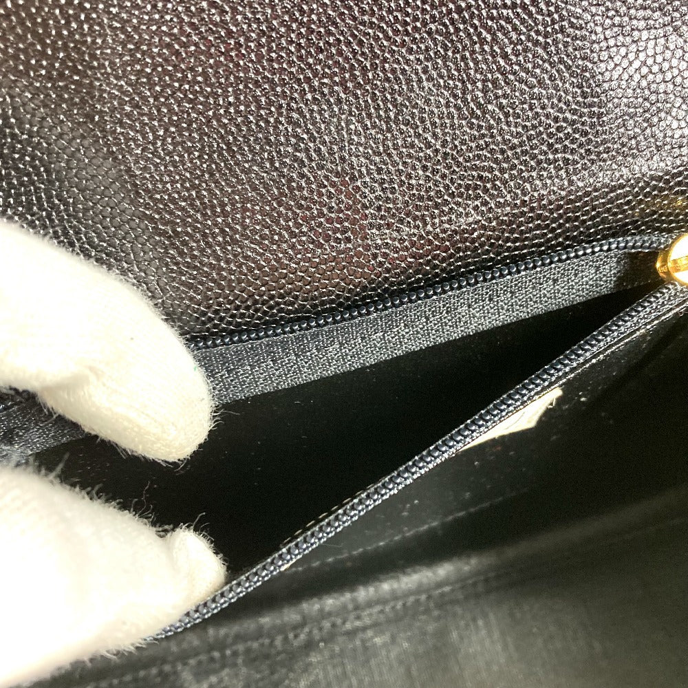 GIVENCHY Vintage SACS Logo Turnlock Vanity Bag Flap Handbag Leather Women's Black
