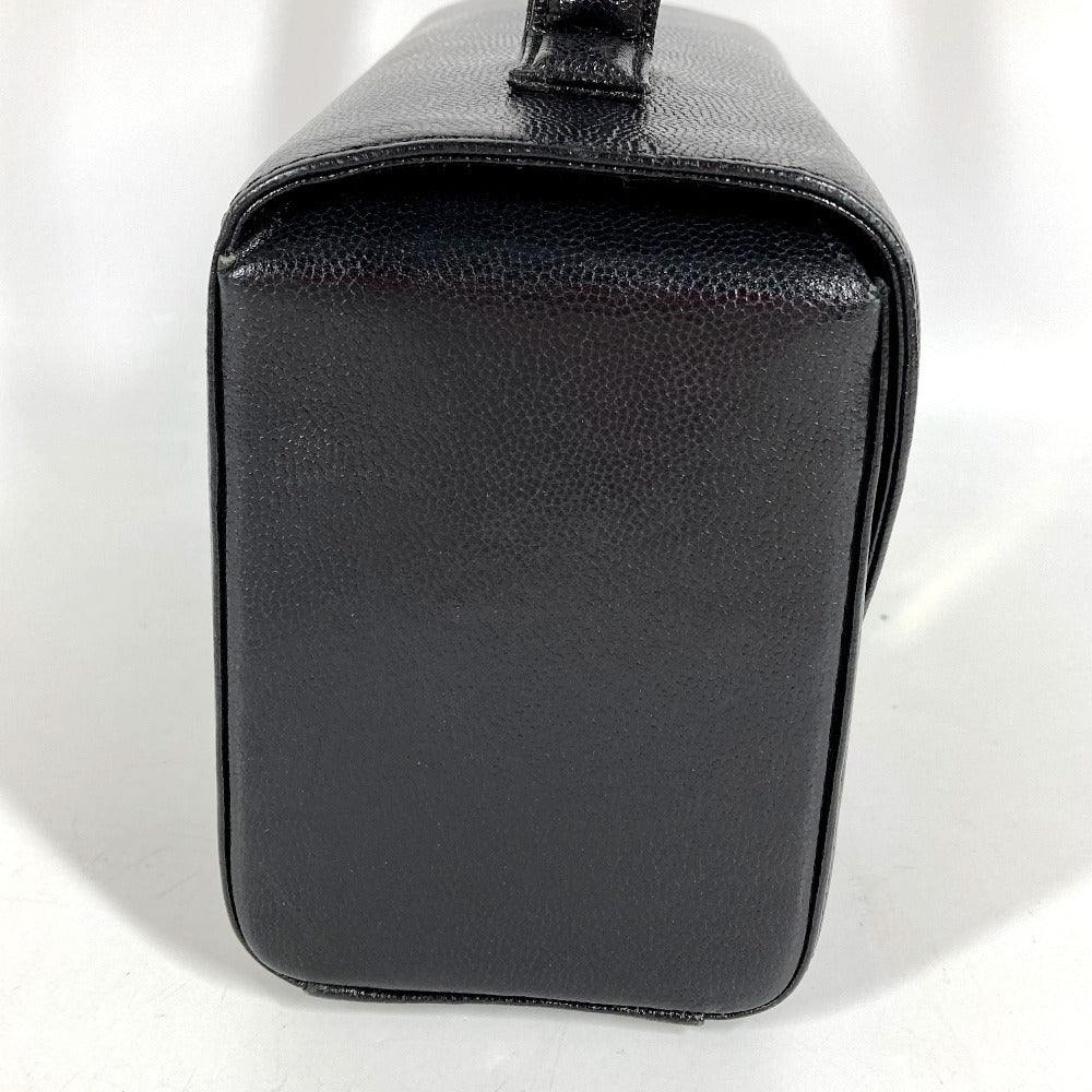 GIVENCHY Vintage SACS Logo Turnlock Vanity Bag Flap Handbag Leather Women's Black
