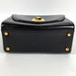 GIVENCHY Vintage SACS Logo Turnlock Vanity Bag Flap Handbag Leather Women's Black
