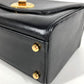 GIVENCHY Vintage SACS Logo Turnlock Vanity Bag Flap Handbag Leather Women's Black