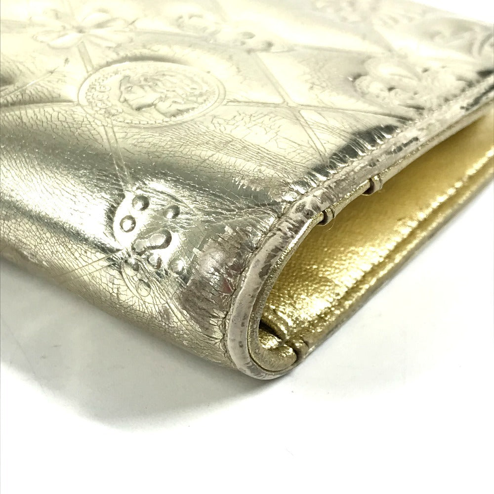 CHANEL A37151 CC Coco Mark Logo Icon Bi-fold Long Wallet Leather Unisex Gold
