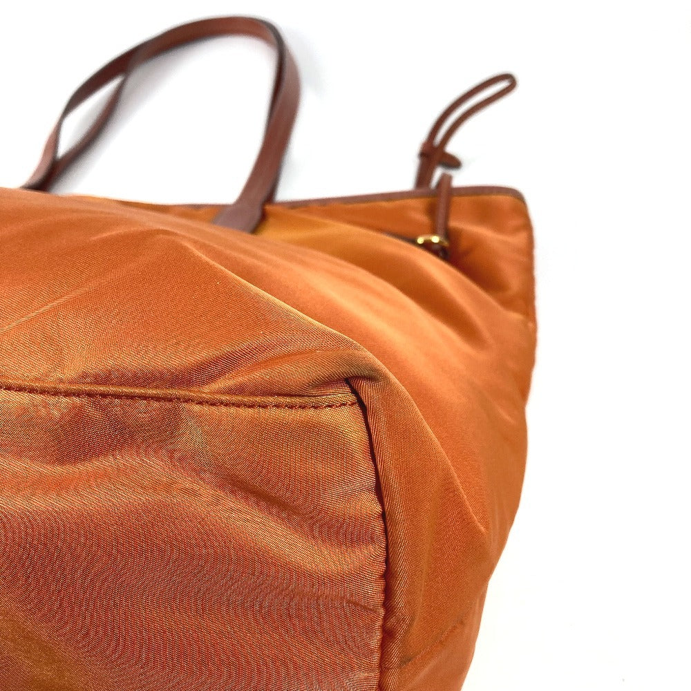 PRADA BR4001 Triangle Logo Plate Bag Tote Bag Shoulder Bag Leather/Nylon Unisex Orange