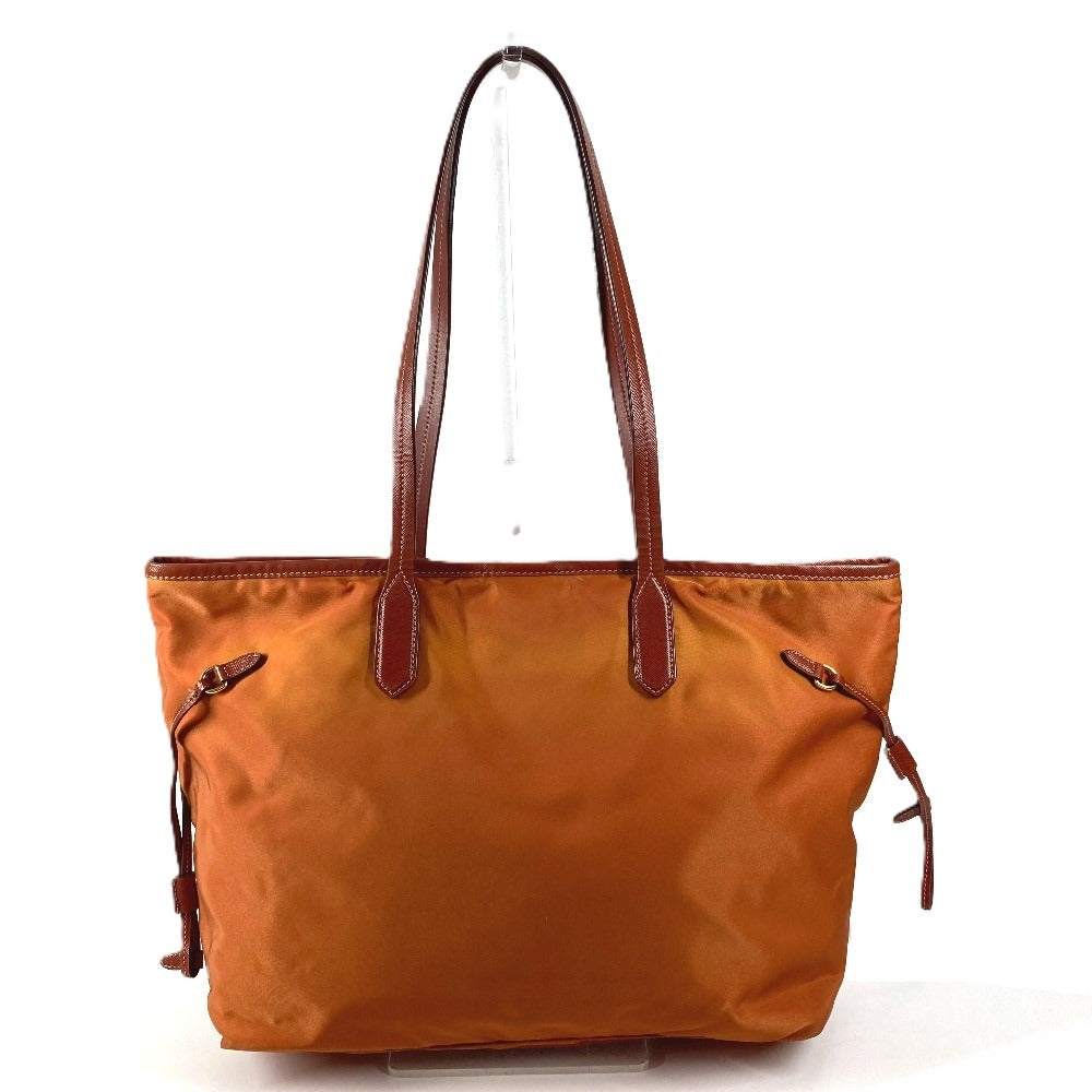 PRADA BR4001 Triangle Logo Plate Bag Tote Bag Shoulder Bag Leather/Nylon Unisex Orange
