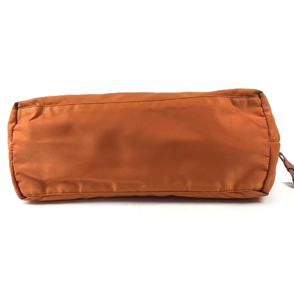 PRADA BR4001 Triangle Logo Plate Bag Tote Bag Shoulder Bag Leather/Nylon Unisex Orange