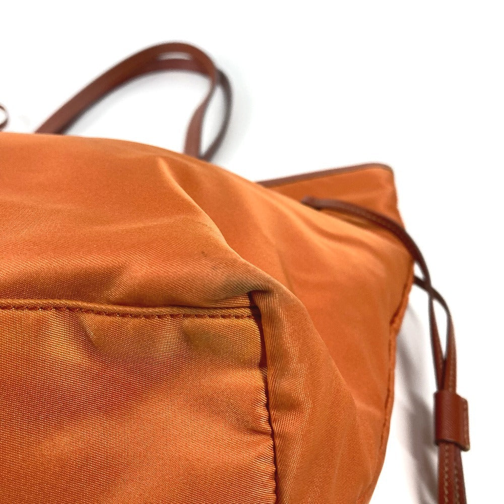 PRADA BR4001 Triangle Logo Plate Bag Tote Bag Shoulder Bag Leather/Nylon Unisex Orange