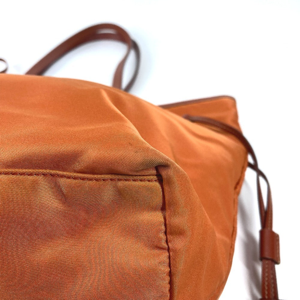 PRADA BR4001 Triangle Logo Plate Bag Tote Bag Shoulder Bag Leather/Nylon Unisex Orange