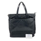 PRADA VA1033 Triangle Logo Plate Bag Tote Bag Shoulder Bag Leather/Nylon Unisex Black