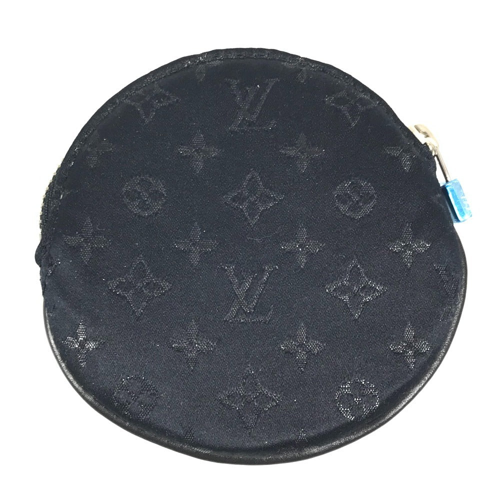 LOUIS VUITTON M92272 Monogram Satin Contes de Fées Apple Round Zipper Coin Purse Monogram Satin Canvas Unisex Black