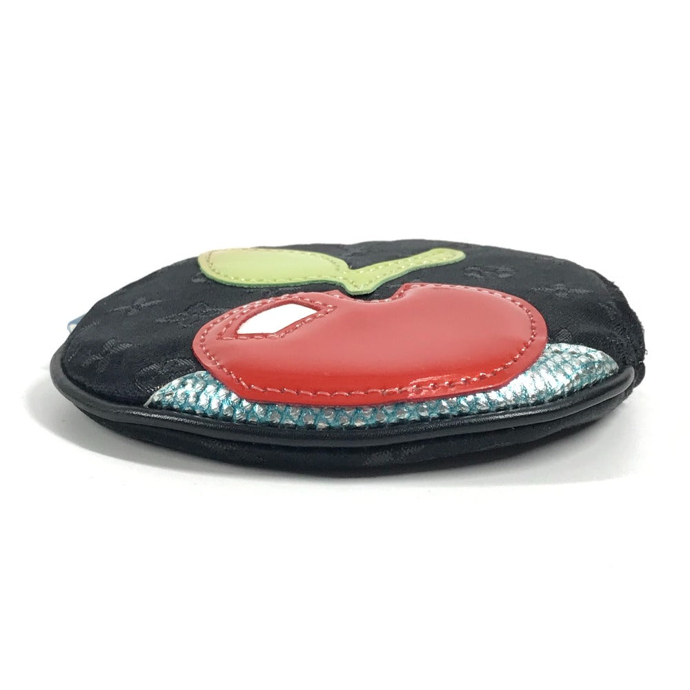 LOUIS VUITTON M92272 Monogram Satin Contes de Fées Apple Round Zipper Coin Purse Monogram Satin Canvas Unisex Black