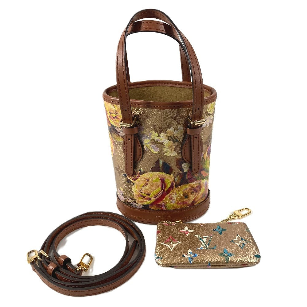 LOUIS VUITTON M81724 LV Garden Nano Bucket Bag Crossbody 2WAY Handbag Shoulder Bag Leather Women's Gold