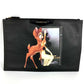GIVENCHY Disney BAMBI Document Bag Second Bag Clutch Bag Leather Unisex Black