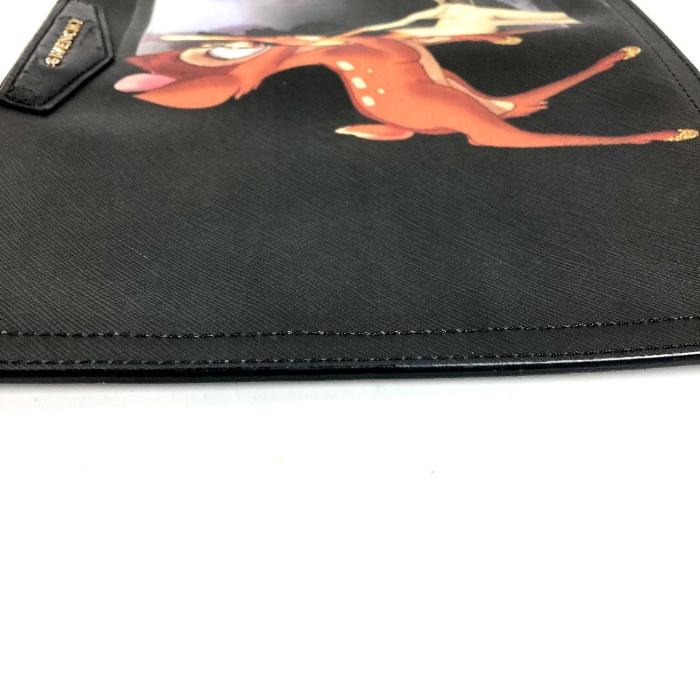 GIVENCHY Disney BAMBI Document Bag Second Bag Clutch Bag Leather Unisex Black