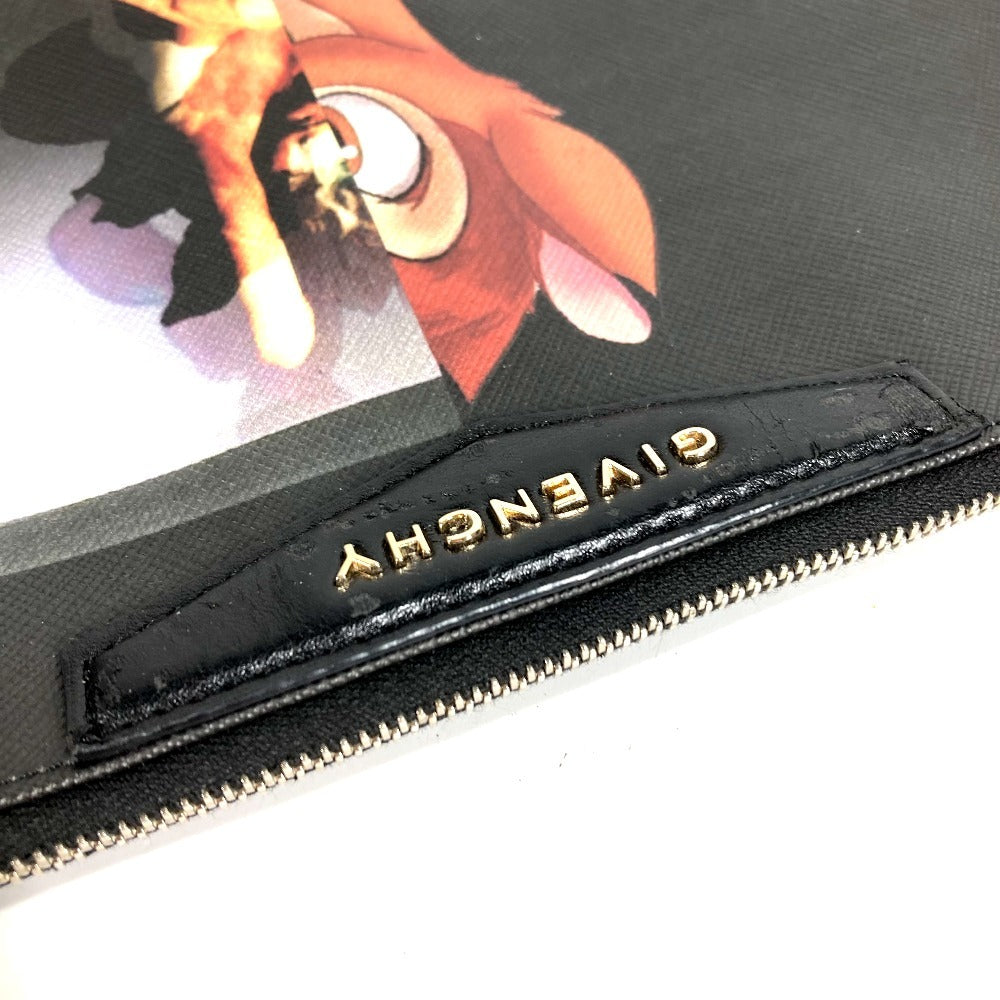 GIVENCHY Disney BAMBI Document Bag Second Bag Clutch Bag Leather Unisex Black