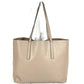 FENDI Logo F is Leather Shoulder Tote Bag with Pouch Unisex Beige