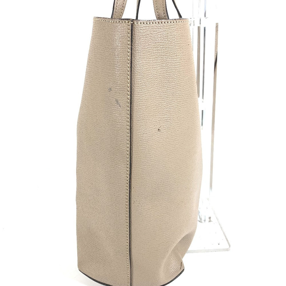 FENDI Logo F is Leather Shoulder Tote Bag with Pouch Unisex Beige