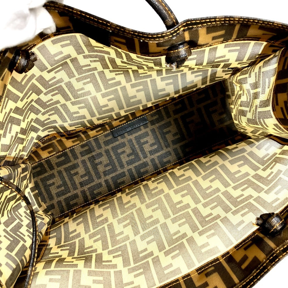 FENDI Pouch Zucca Mesh Logo Bag Tote Bag Shoulder Bag PVC Women's Brown