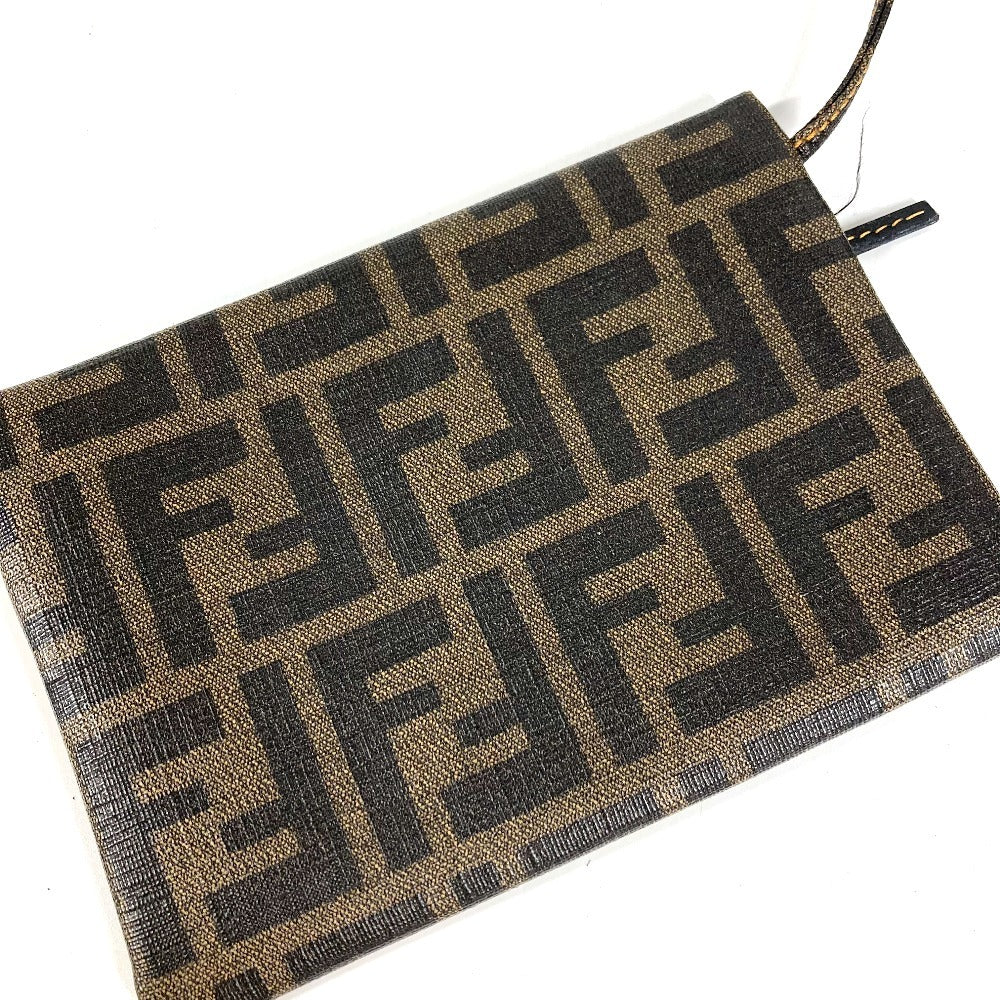 FENDI Pouch Zucca Mesh Logo Bag Tote Bag Shoulder Bag PVC Women's Brown